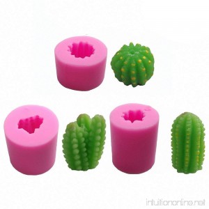 MoldFun 3-Pack Cactus Candle Molds - Cacti Silicone Mould for Fondant Cake Decorating Chocolate Candy Mini Soap Lotion Bar Polymer Fimo Clay - B07DB8N9LV